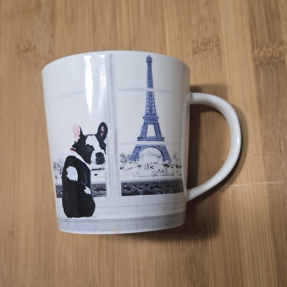 French Bulldog In Paris coffee mug tea cup Bonjour Frenchie mug